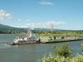A Pusher Tug with Barge on the Columbia River, Oregon