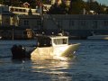 An Aluminum Jasper Marine Yacht Catches the Setting Sun