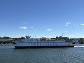 The Ferry Boat Mary Ellen coming up the Thames River in Connecticut. 