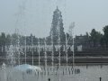 Looking Across a Plaza Water Fountain Towards Wild Goose Pagoda, Xi'an, China