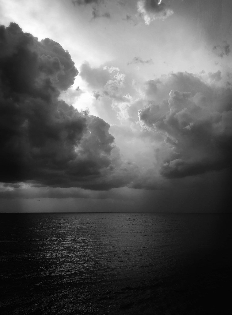 an approaching storm over lake Michigan