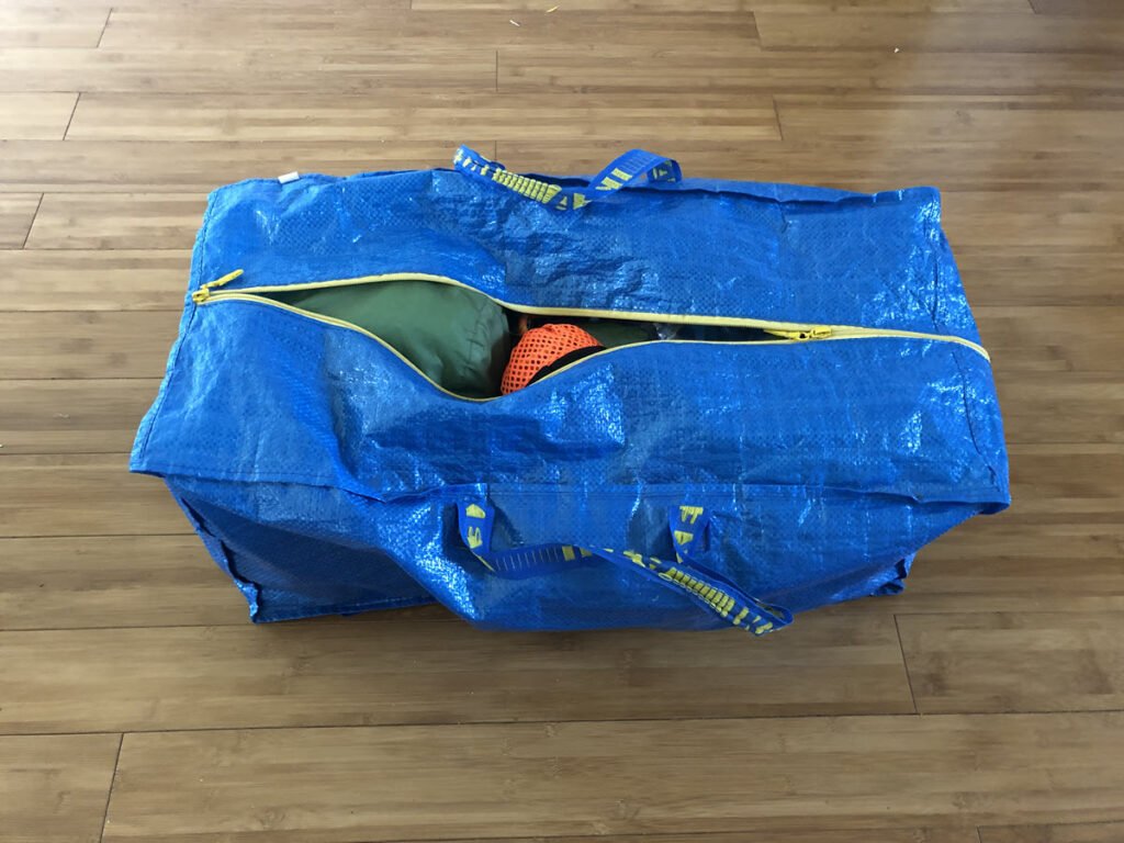 Ikea Storage Bag Used To Hold Kayak Gear