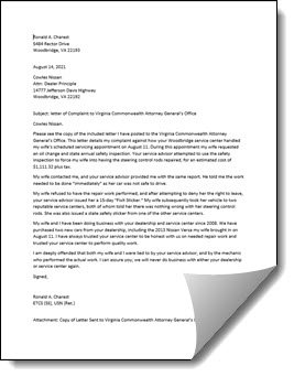 Cowles Letter Of Complaint