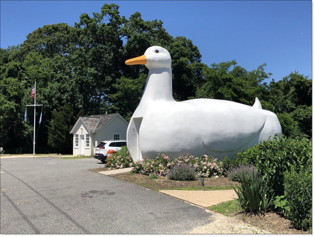 The Big Duck National landmark in Flanders, New York.