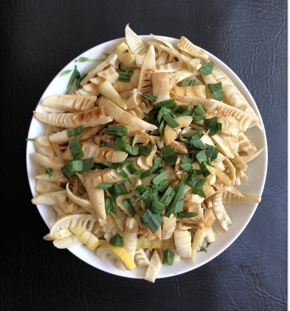 A Plate of Fresh Boiled Bamboo Shoots