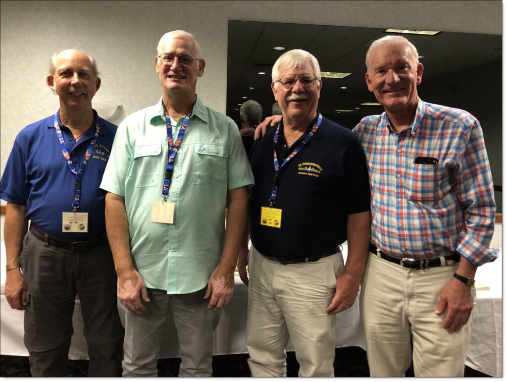 Three Former Electronics Technicians, with the last Operations Officer (Second from Right). Each of us ETs Served at Different Times During Scamps Service, But We All Worked On The Same Equipment and Shared Similar Horror Stories of Keeping Our Gear Running. 