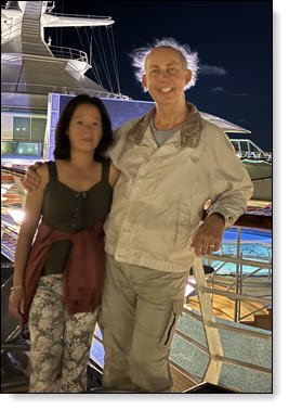 Ron and Winnie Charest on a Cruise Ship at night