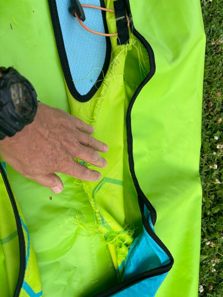 Showing A Massive Seam Failure of the HO Sports "Beacon" Kayak While Inflated