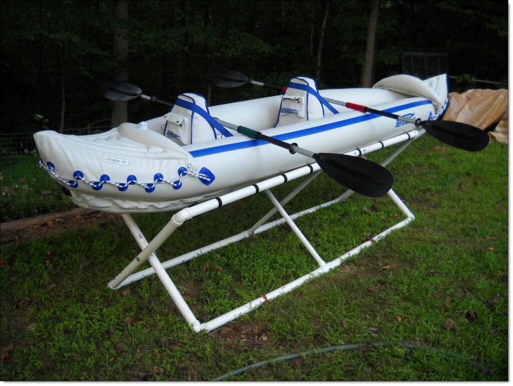 Sea Eagle 370 kayak "Nemo" Sitting On A Custom-Built Work Rack