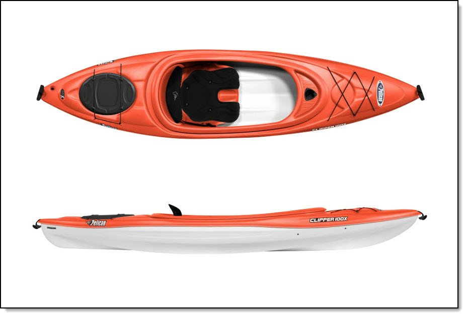 The Pelican Clipper 100X kayak, One Model in A Series Of Pelican Recreational Kayaks. 