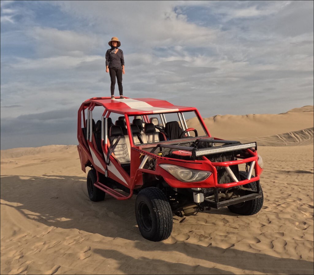 Winnie On A Dune Buggy In The Huacachina Desert of Peru