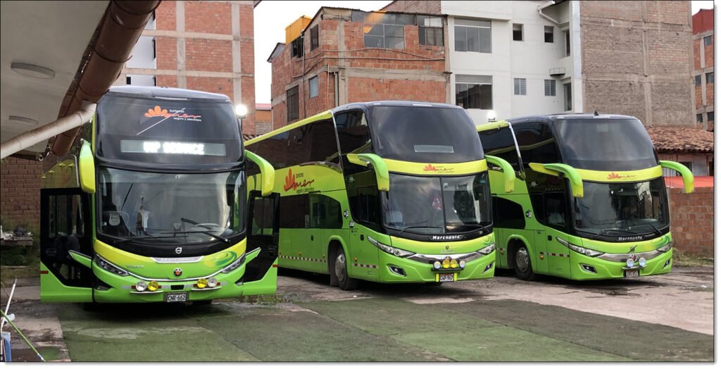 Tourist Busses At the Cusco Bus Terminal, Cusco, Peru