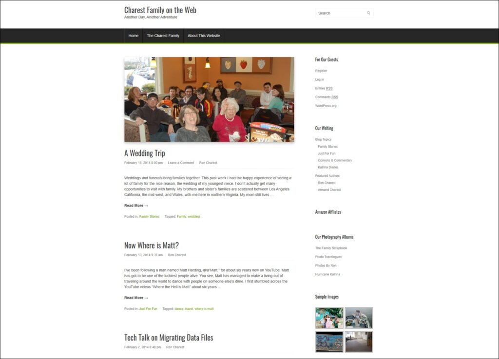 Charest.net in February 20, 2014, running a theme called Chiron. 