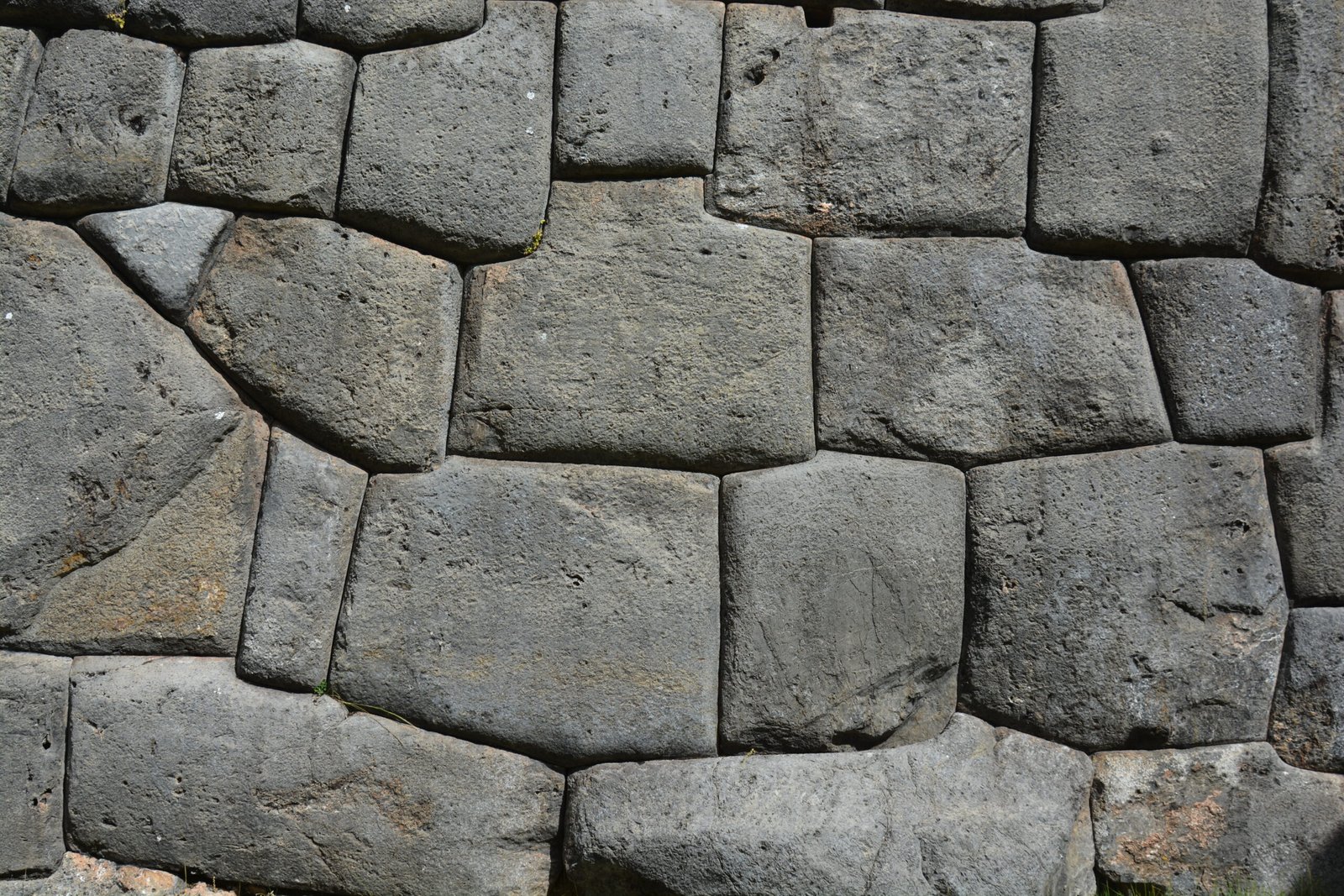 A detail view of cut and dressed stone in Sacsayhuaman