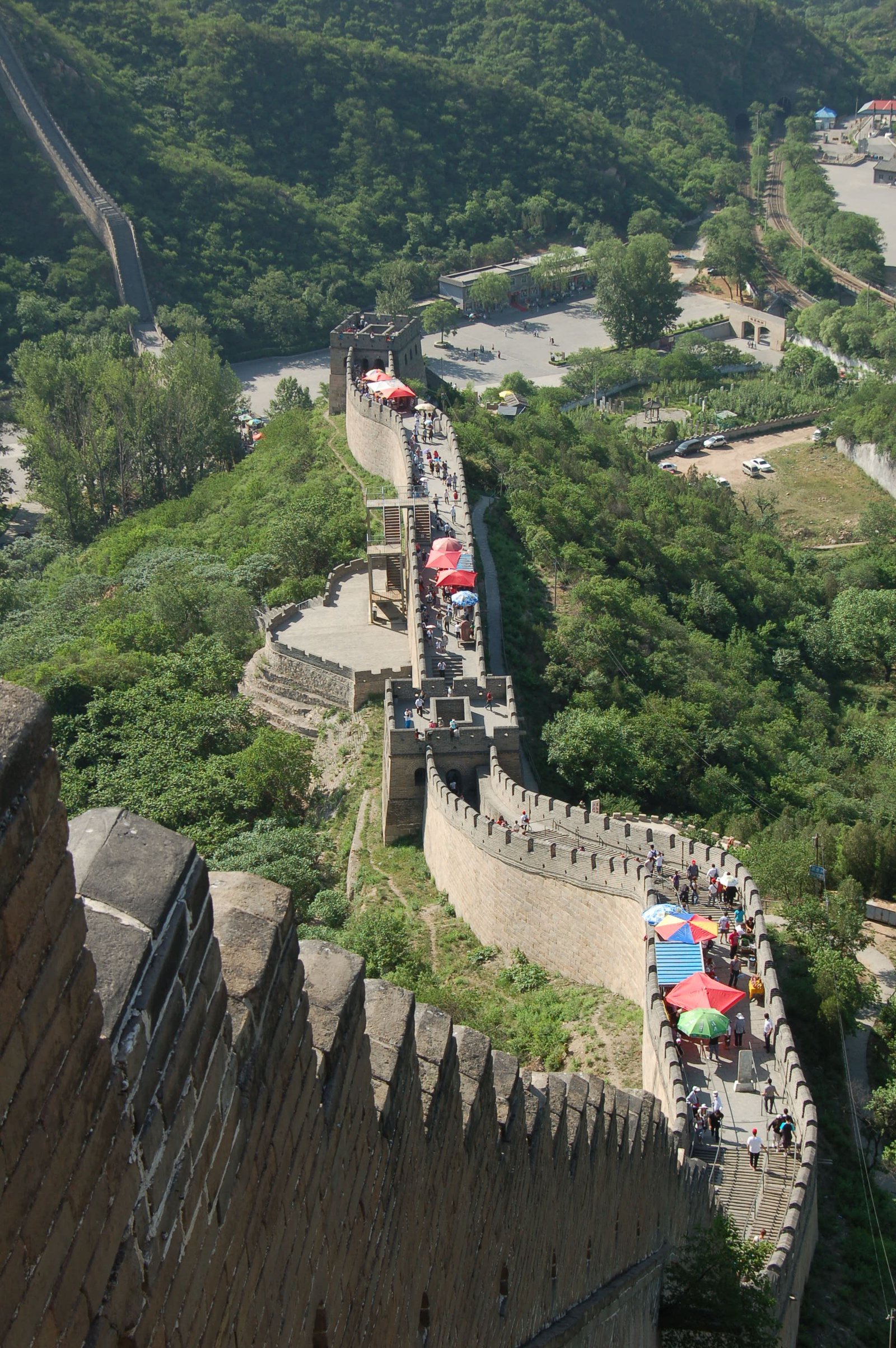 Looking Down the Great Wall of china, near Beijing