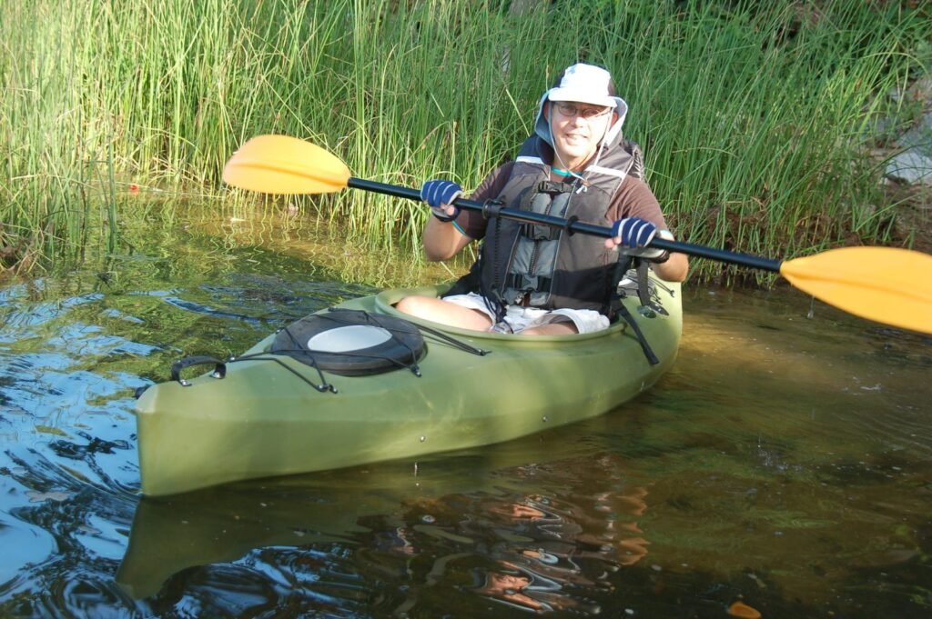 Ron Charest paddling in his Trophy 126 kayak