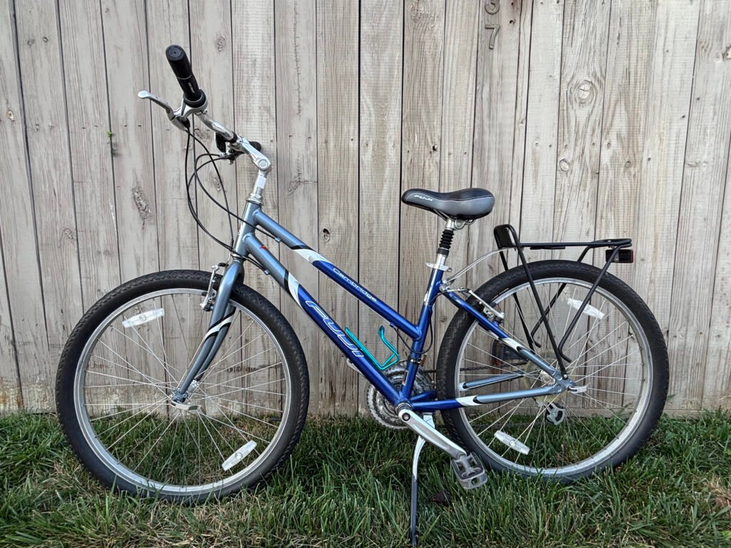 My 2000 model year Fuji Cambridge commuter bicycle soon to be Ron Charest's senior games racing bike.