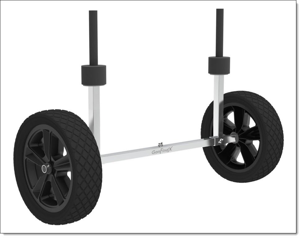 GanFindX Kayak Cart with Kayak Wheels, 240 lbs Heavy Duty Stainless Steel Kayak Dolly with Adjustable Width and Rubber Sleeves, for Kayak and Fishing Kayak Transport