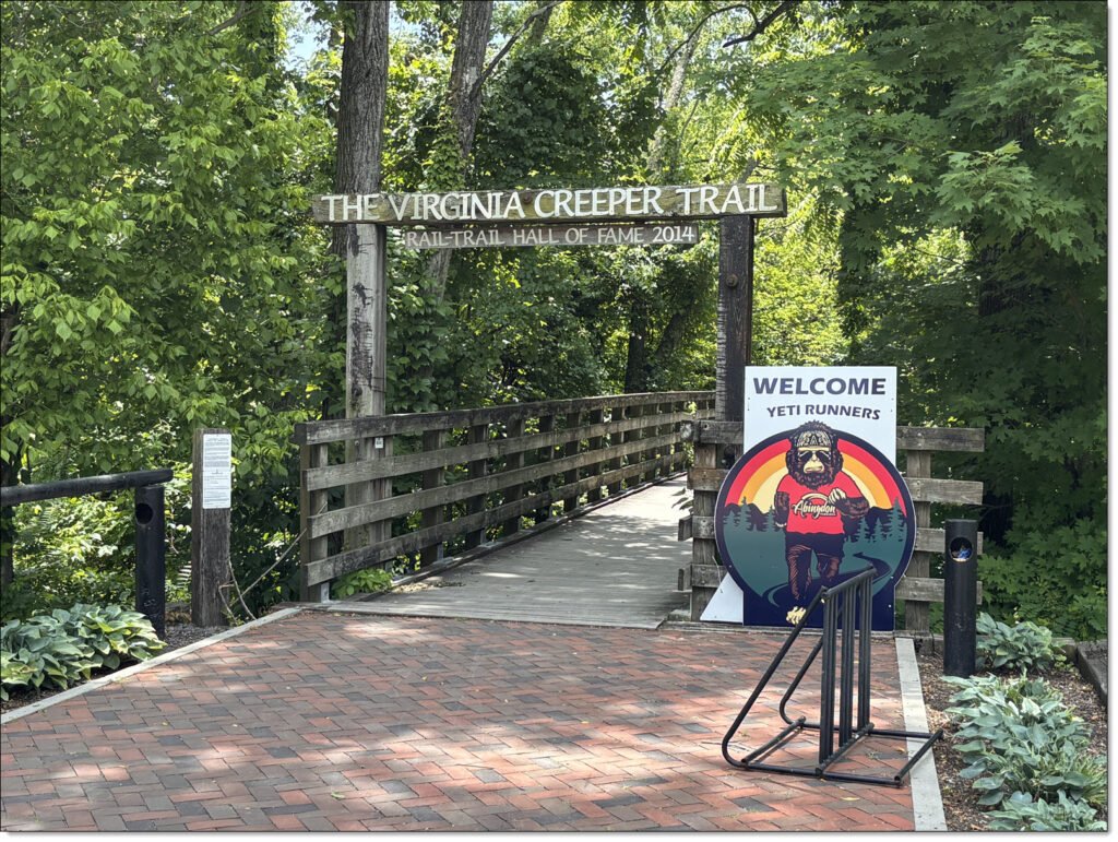 The beginning of the Virginia Creeper Trail, in Abington, Virginia