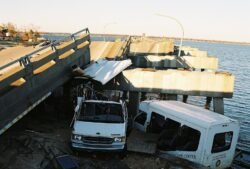 wreckage after hurricane katrina blew through the Mississippi Gulf Coast