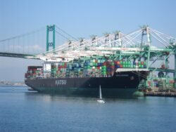 Container Freight Ship in Long Beach