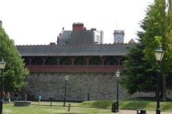 Covered walkway of Cardiff Castle