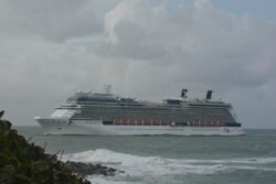 Celebrity Cruise Lines Ship Silhouette Entering San Juan