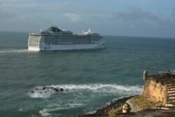 The MSC Divina Leaving San Juan, Puerto Rico