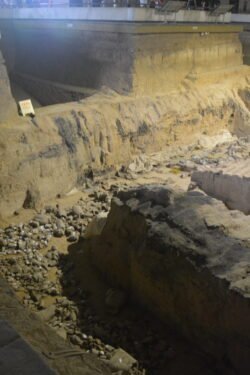 A Trench of Disrepair open trenches with terracotta fragments littering the bottom.