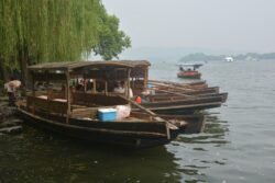 A Group of Tour Boats on West Lake,  Hangzhou, China