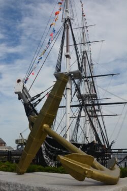 USS Constitution Behind Their Golden Anchor