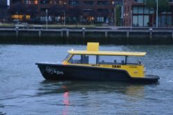High-Speed Water Taxi in Rotterdam Harbor, Netherlands