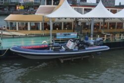 Dive Boat High-Speed Water Taxi in Rotterdam Harbor, Netherlands
