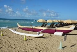 Hawaiian Outrigger Canoe on Waikiki Beach