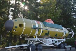 The decommissioned Deep Submergence Vehicle "Mystic," on display at the Keyport, washington Undersea Museum.