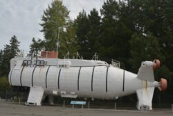 The Trieste II, also designated Deep Submergence Vehicle 1 (DSV 1) now decommissioned and on display at the Undersea Museum in Keyport, Washington.