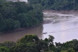 A Passenger Boat on the Tambopata River in Peru