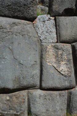 A detail view of cut and dressed stone in Sacsayhuaman