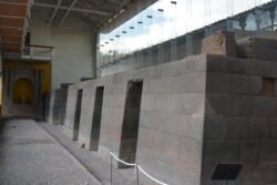 The Stone remains of the Ancient Inca Temple of The Sun, once the central point of the city of Cusco. Now forming the foundation of the Spanish Catholic Temple built on top of it after the Spaniards conquered this region. These stone walls were once covered with a sheet of pure gold, and reflected the sun's rays into the courtyard all day long.