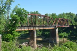 Old Railway trestle bridge across Cape Fear River, North Carolina