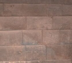 A detail view of stone construction in the Temple of The Sun, using the Cellular Polygonal Masonry style.