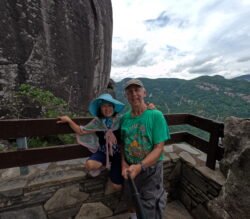 Ron and Winnie Charest at Devils head lookout, Chimney Rock State Park, North Carolina
