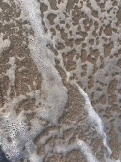 Surf Foam On a sand Beach