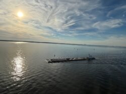 Pusher Tug and Barge Leaving Baltimore