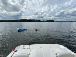 Swimming on Lake Wylie, North Carolina.