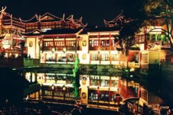 Shanghai Temple District at Night