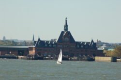 Approaching Ellis Island Hall of Immigration