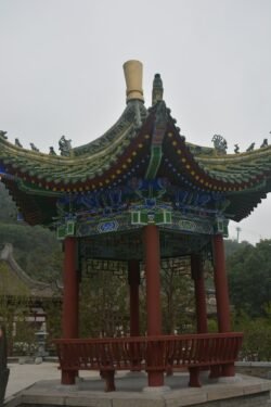 A Traditional Pavilion at Huaqing Palace A traditional chinese pavilion at the Huaqing Pool, also known as the Huaqing Palace, located at the foot of Mount Li near Xi'an, China.