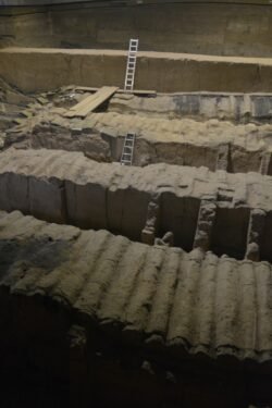 open trenches inside a covered building