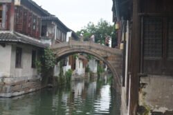 Pedestrian Bridge Over a Canal in Zhouzhuang China